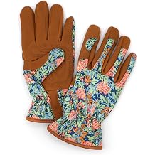 Robert Frederick Outdoor Gardening Gloves - Women's One Size - Wiliam Morris Design - Padded with Elastic Cuffs