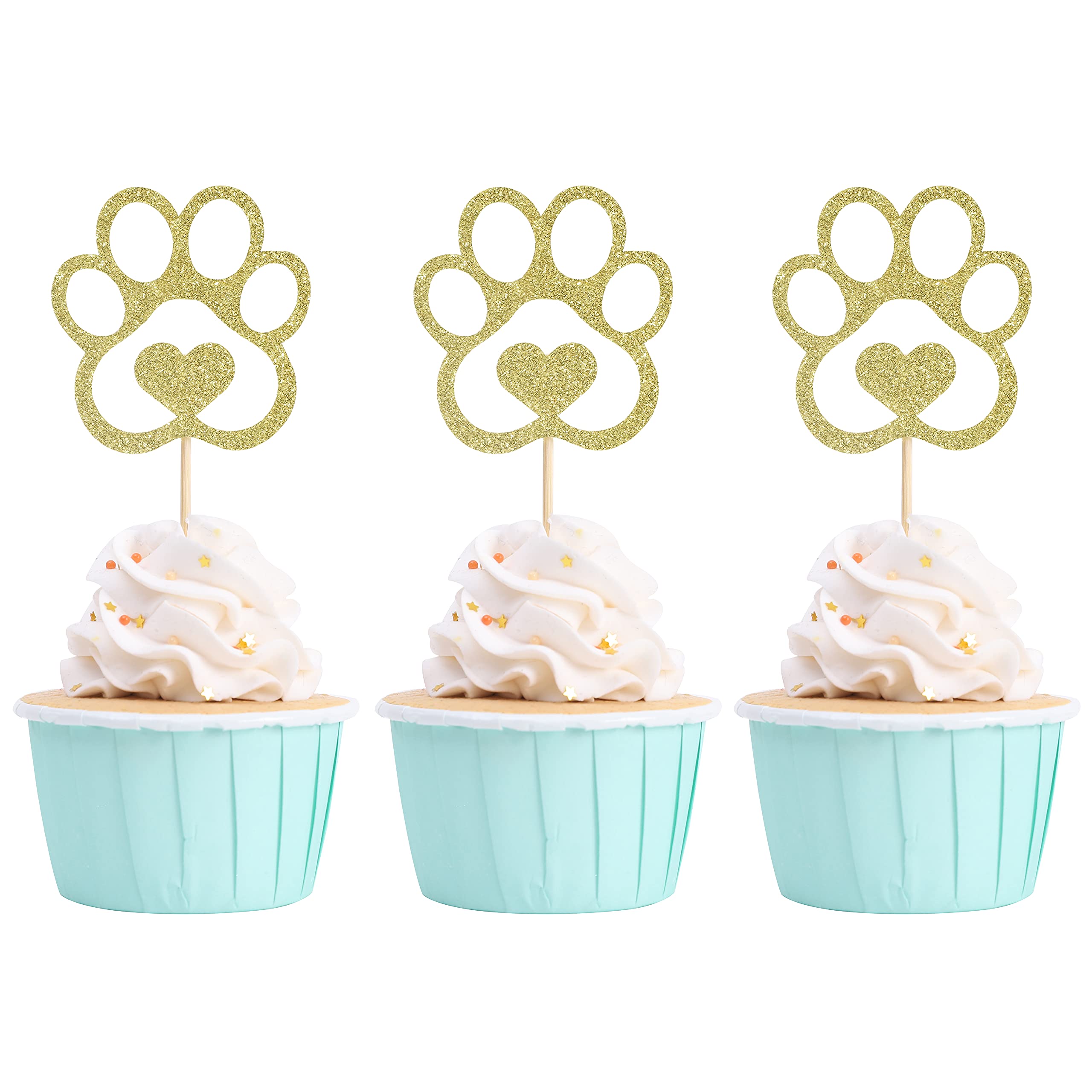 Buy Dog Paw Print Cupcake Toppers Puppy Dog Cake Toppers Set Of 12pcs 