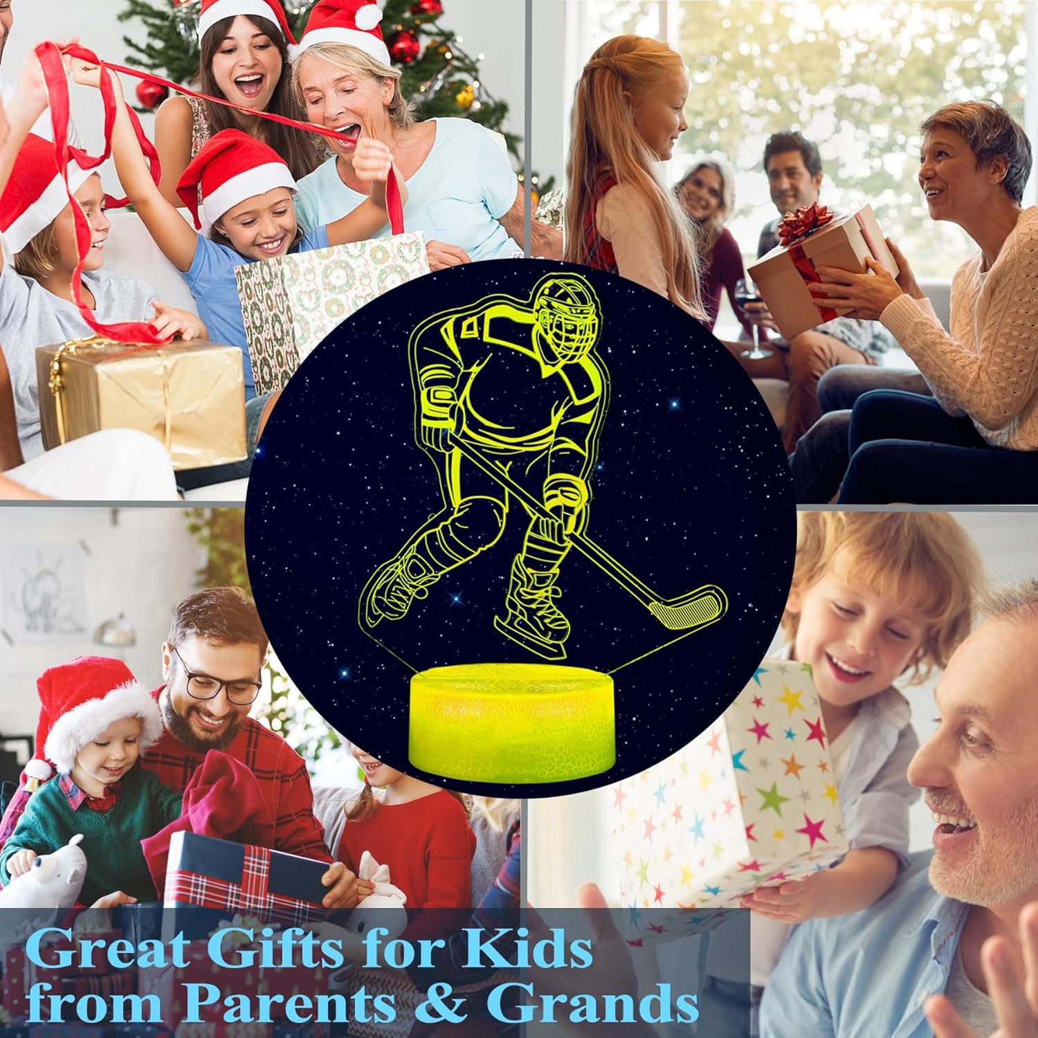 Hockey Night Light, Ice Hockey Gifts, Hockey 3D Lamp with Remote Control, 16 Colors Changing, RGB Flashing Mode, Timer and Dimmable for Birthday Xmas Cool Figurines Gifts for Room Decor Boys Girls - Image 5