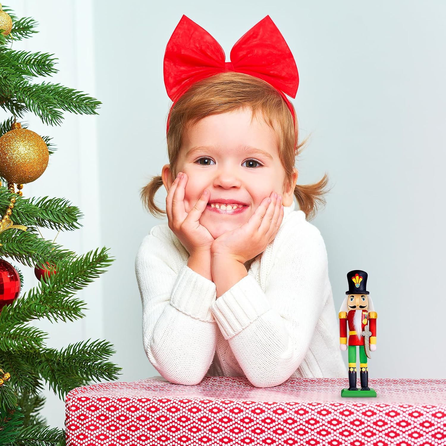Beavorty DIY Christmas Nutcracker Figures Wooden Unfinished Doll Christmas Nutcracker Nutcracker Soldier with Pigment Brush Kit for Kids Children Christmas Ornament Xmas Toys