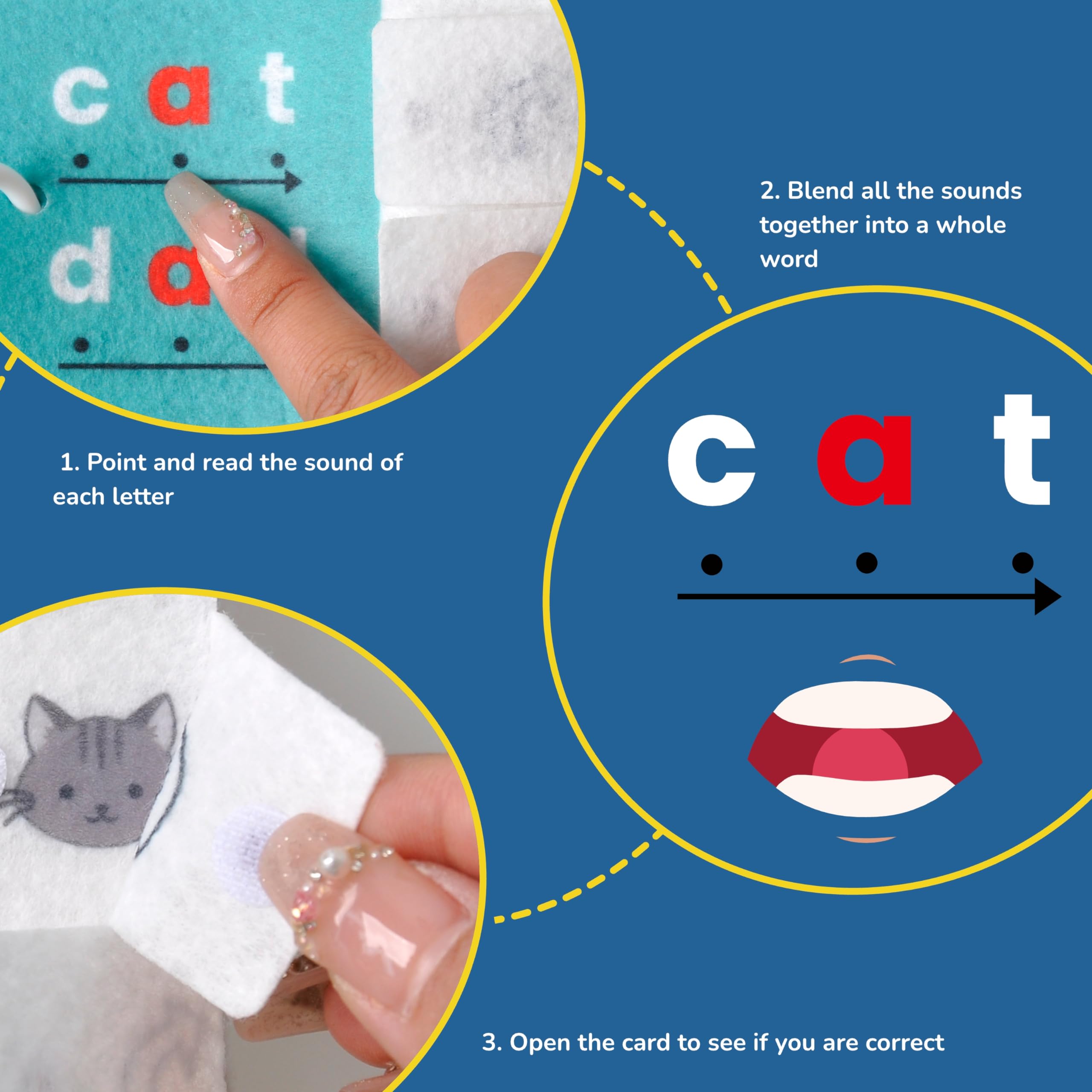 CHEFAN CVC Word Spelling Games, Phonics Flash Card Sight Word Games, Preschool Kindergarten Learning Activities, Montessori Educational Toy Gift for 3 4 5 6 Year Old Kids