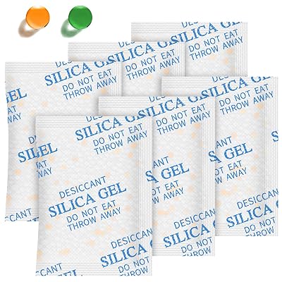 Absorbking Silica Gel Packets – 5 Gram 80 Packs Desiccant Packs for Storage, Food Grade Moisture Absorbers with Color Indicating, Silica Packets for Foods, Storage Bins, 3D Filaments, Electronics