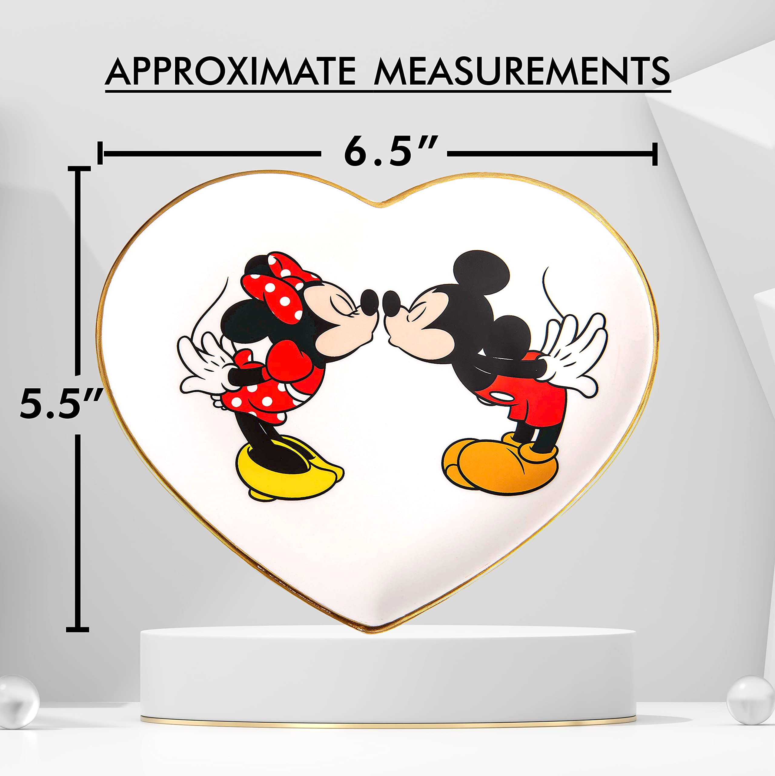 Amazon｜Disney Mickey and Minnie Mouse Ceramic Heart Trinket Tray