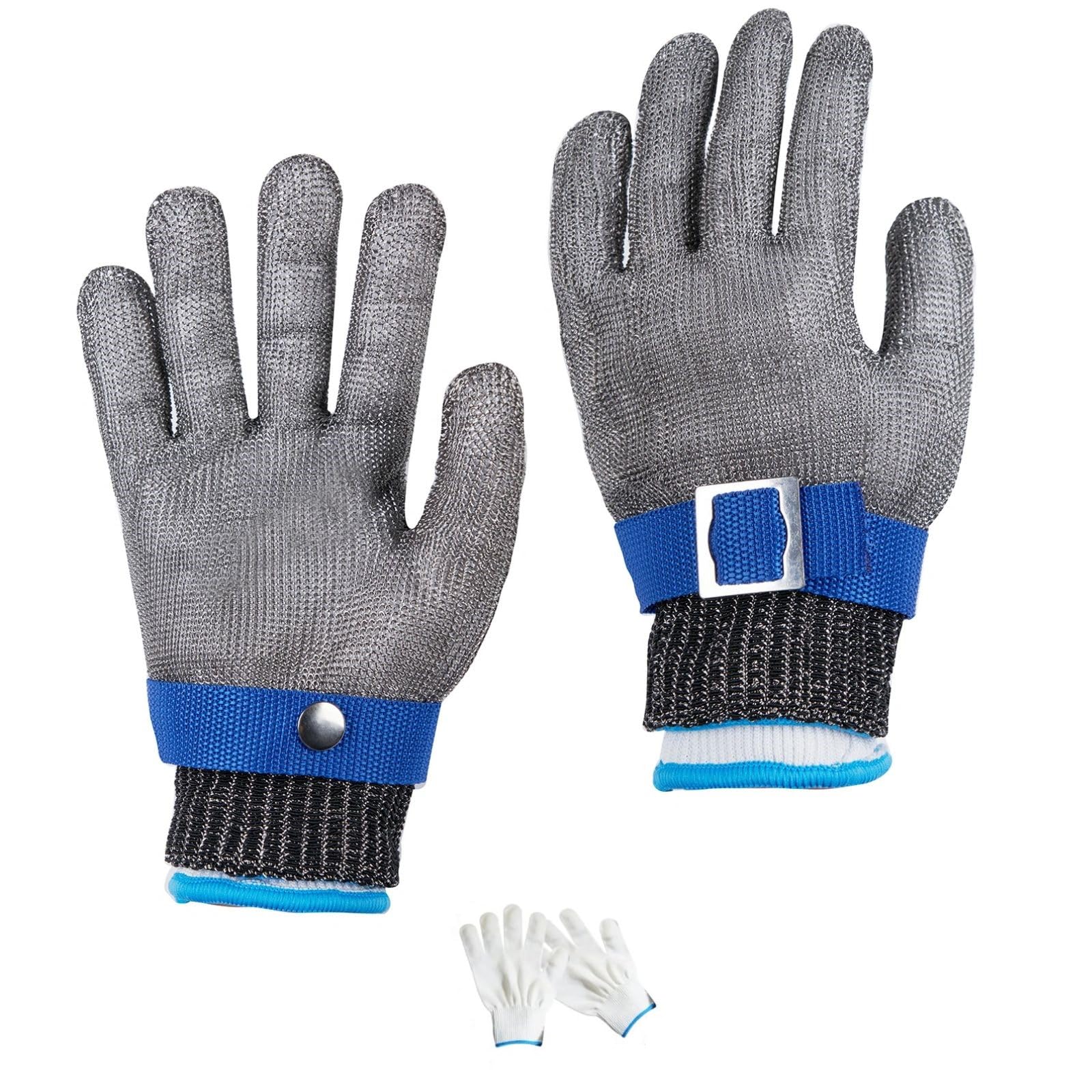 Gants resistants aux coupures A9 en acier inoxydable de qualite alimentaire pour usine et batiment