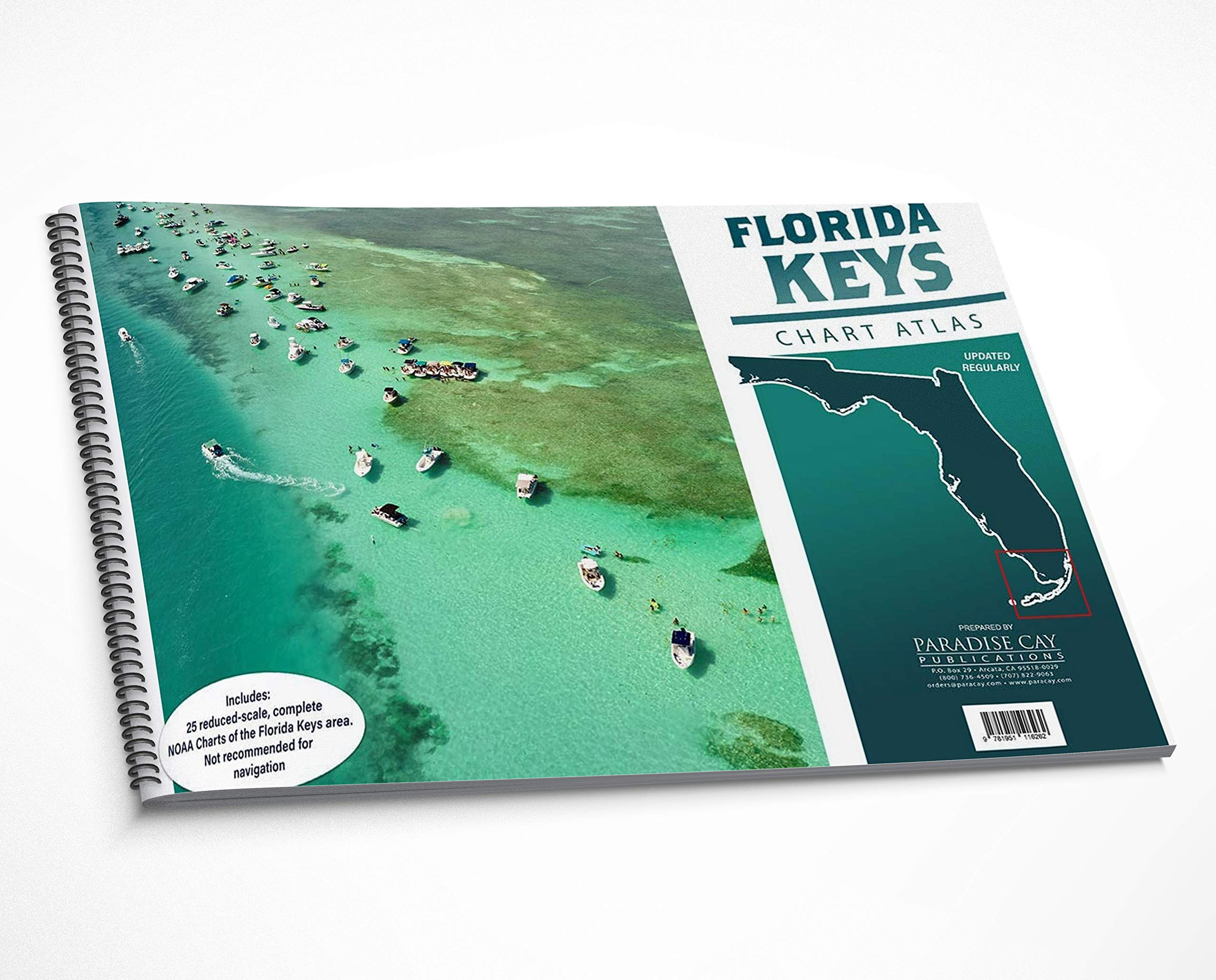 Paradise Cay Publications Florida Keys Chart Atlas 12x18 Spiral-Bound Book of 25 Reduced-Scale NOAA Charts