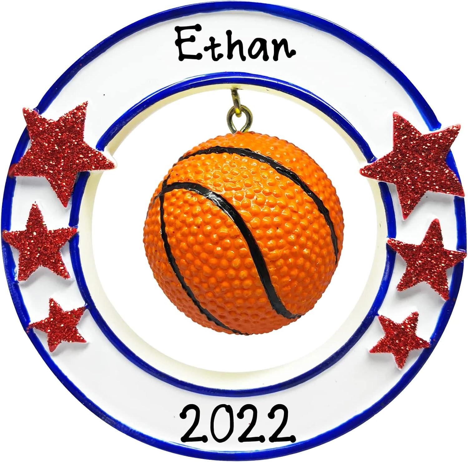 Personalized Basketball Christmas Tree Ornament 2022 | 3D College Basketball Player Center, Forward, Shooti…