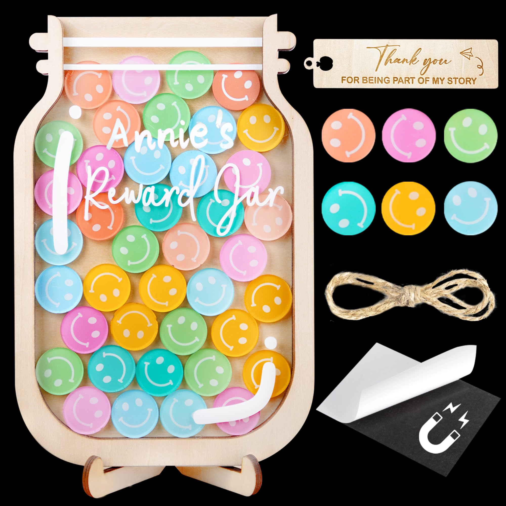 Personalized Smiley Face Magnetic Reward Jar Kids Potty Training Behavior Chart for Toddlers Classroom Management Teacher Tools Back to School Gifts