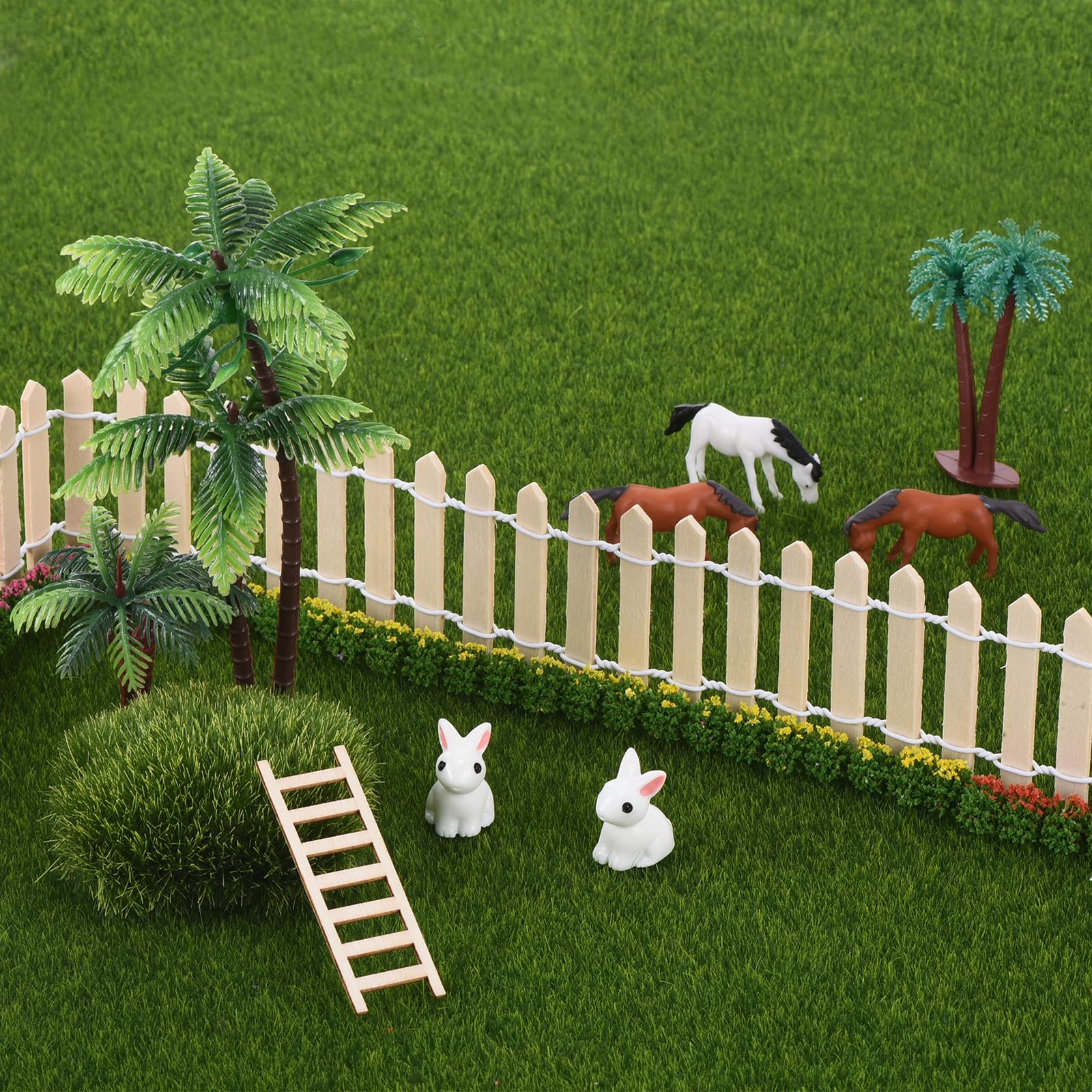 PATIKIL 2.4" Miniature Legno Scale 10 Pacco Mini Legno Casa Bambola Dritte Scale Fai da Te Artigianato Accessori Colore Naturale