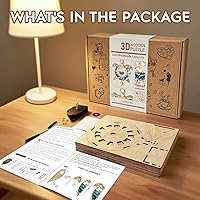Vista 2 de 3D Puzzles for Adults Clock-Turtle Design Model Kit-Mechanical DIY Pendulum Clock with Roman Numerals-Desk Home Office Decor Personalized Gift for