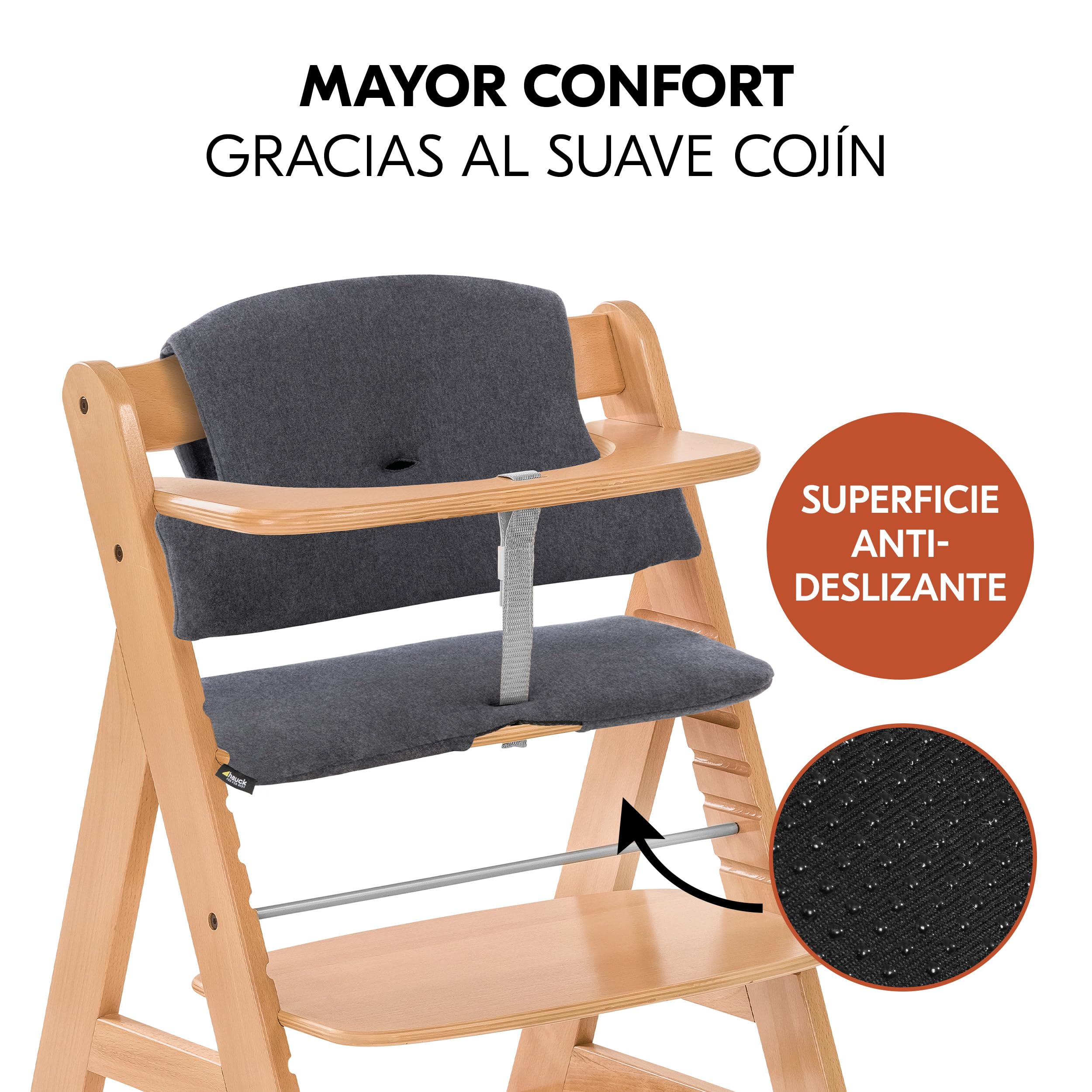 hauck Alpha Plus Newborn Set Eco Bouncer Trona Madera Evolutiva desde el Nacimiento – Sillas Tronas para Niños con Hamaca Recién Nacidos y Cojín de 2 Piezas – Natural | Trona de madera para niños desde el nacimiento hasta 90 kg, incluye accesorio para rec