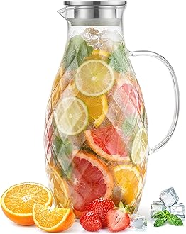 Glass Diamond Pattern Pitcher 100 oz