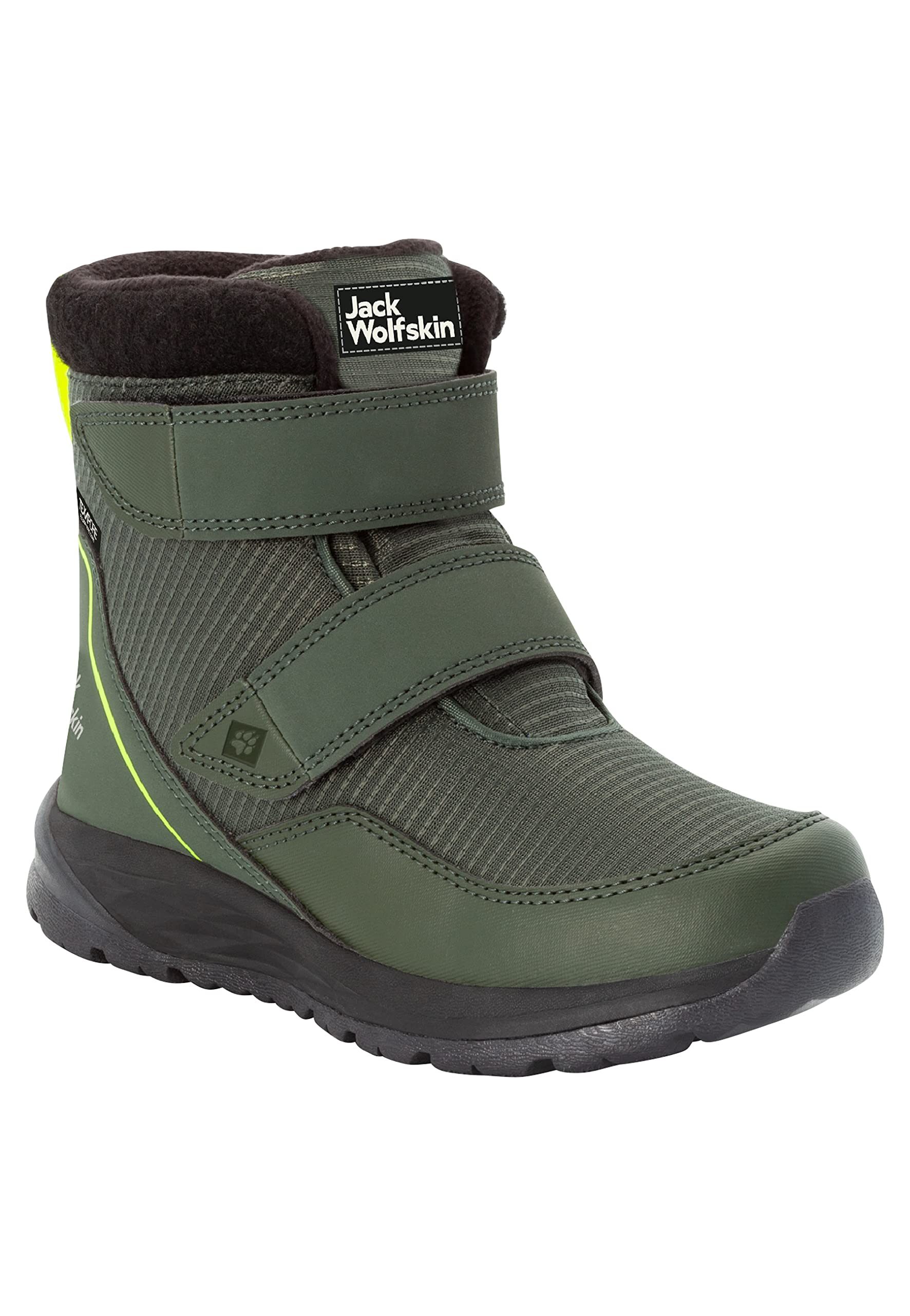 Jack Wolfskin Dzieci uniseks POLAR BEAR TEXAPORE MID VC K buty śnieżne, Zielony/Żółty, 30 EU