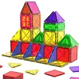 Crenova Magnetic Tiles Toddler Magnet Toys, Mini Magnetic Building Blocks for Kids Ages 3+ Travel Set, Educational Toy for Boys Girls Sensory Play Preschool Learning Classroom Must Haves