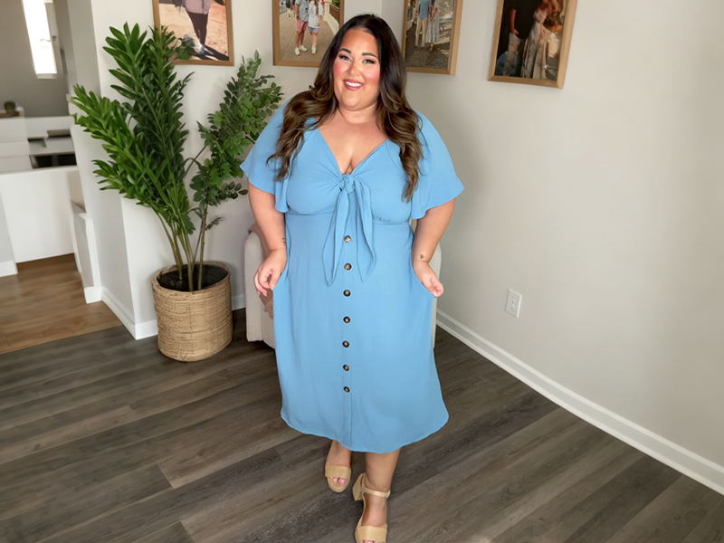blue chambray maxi dress SCOMCHIC Plus Size Summer Casual Midi Dresses Black Size:XS (30-32) labourdaysaleaug26 Blue 3D Flower Long Womens chambray Casual dresses An effortlessly