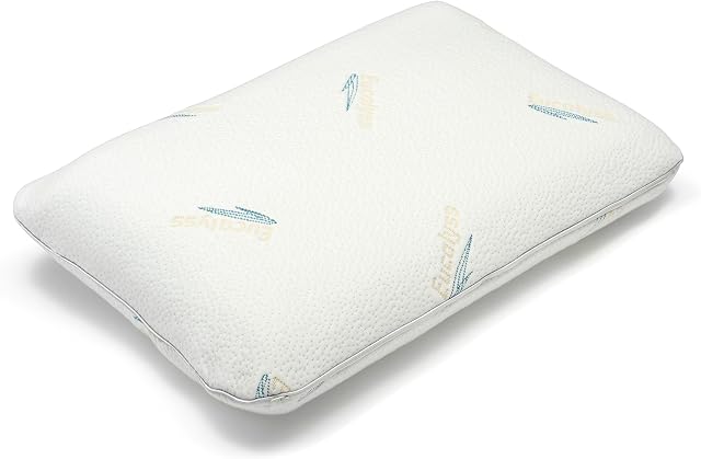 Reedhams Dunlop Latex Pillow With Eucalyptus, Medium Loft Natural Foam Pillow with Machine Washable Eucalyptus anti-snore Cover Medium Firm for Side Sleeper & Stomach Sleeper