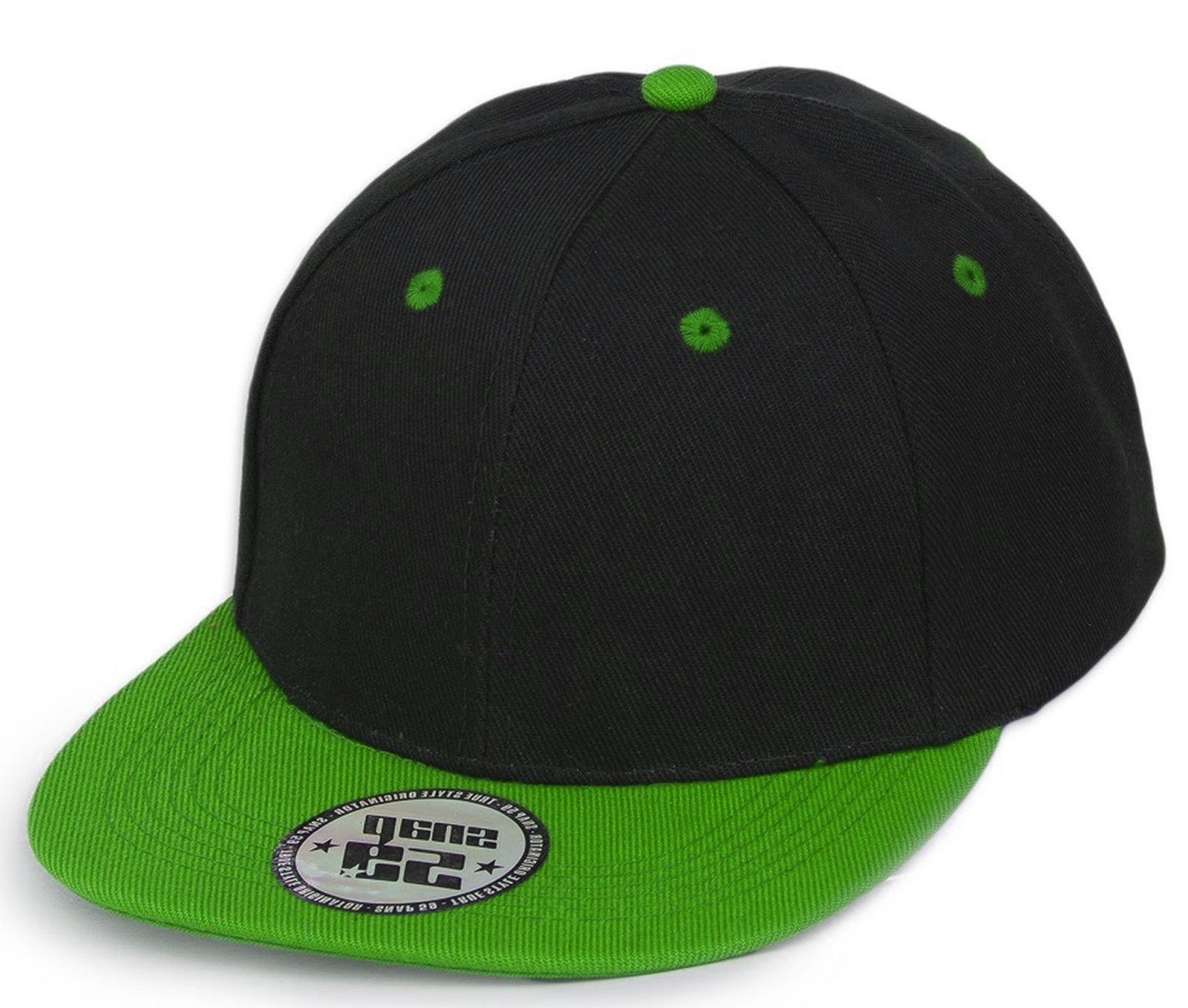 4sold Kids Snapback Hat Baseball Hip-Hop (Black Green)