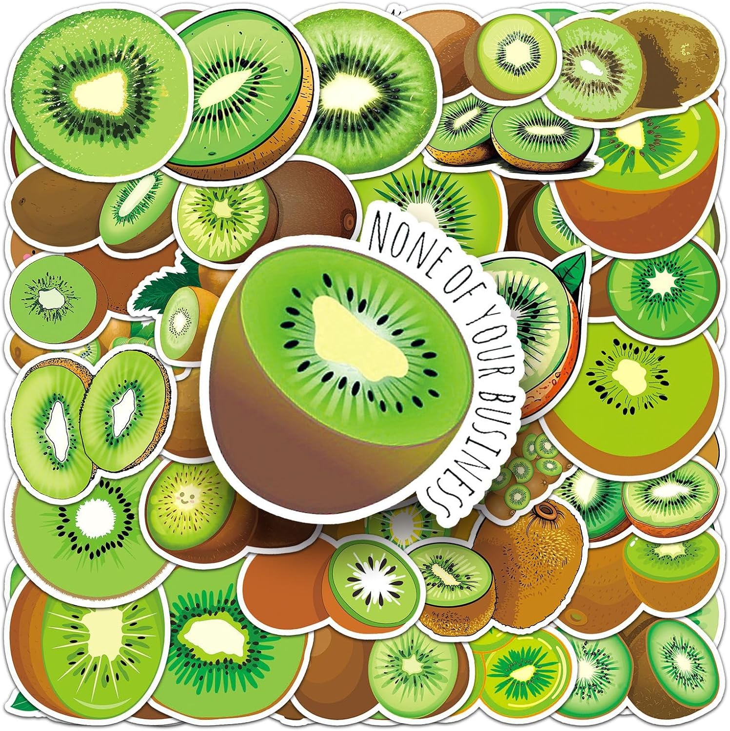 50Pcs Kiwi Stickers, Waterproof Vinyl Fruit Decor Decals for Laptop, Phone, Water Bottle, Notebook - Personalized Stickers for Kids, Adults & Fruit Lovers(Kiwi Fruit) image 5
