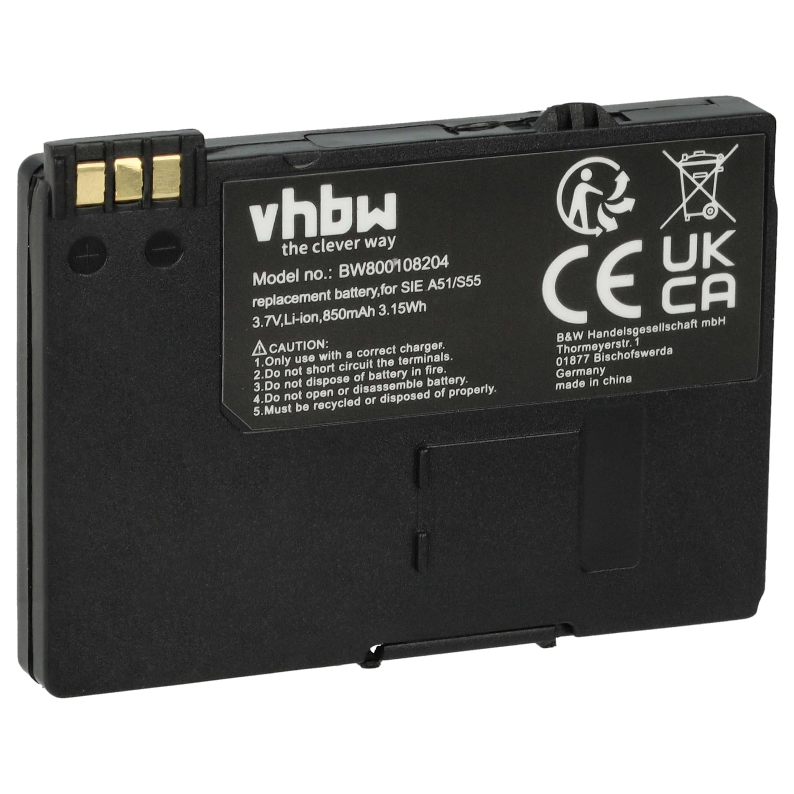 Variation Vhbw Li-Ion Battery 750mAh (3.7V) For Cell Phone Smartphone Phone Siemens Gigaset SL440 SL55 SL550 SL55 SL55 SL56 SL560 SL565 As - View #6
