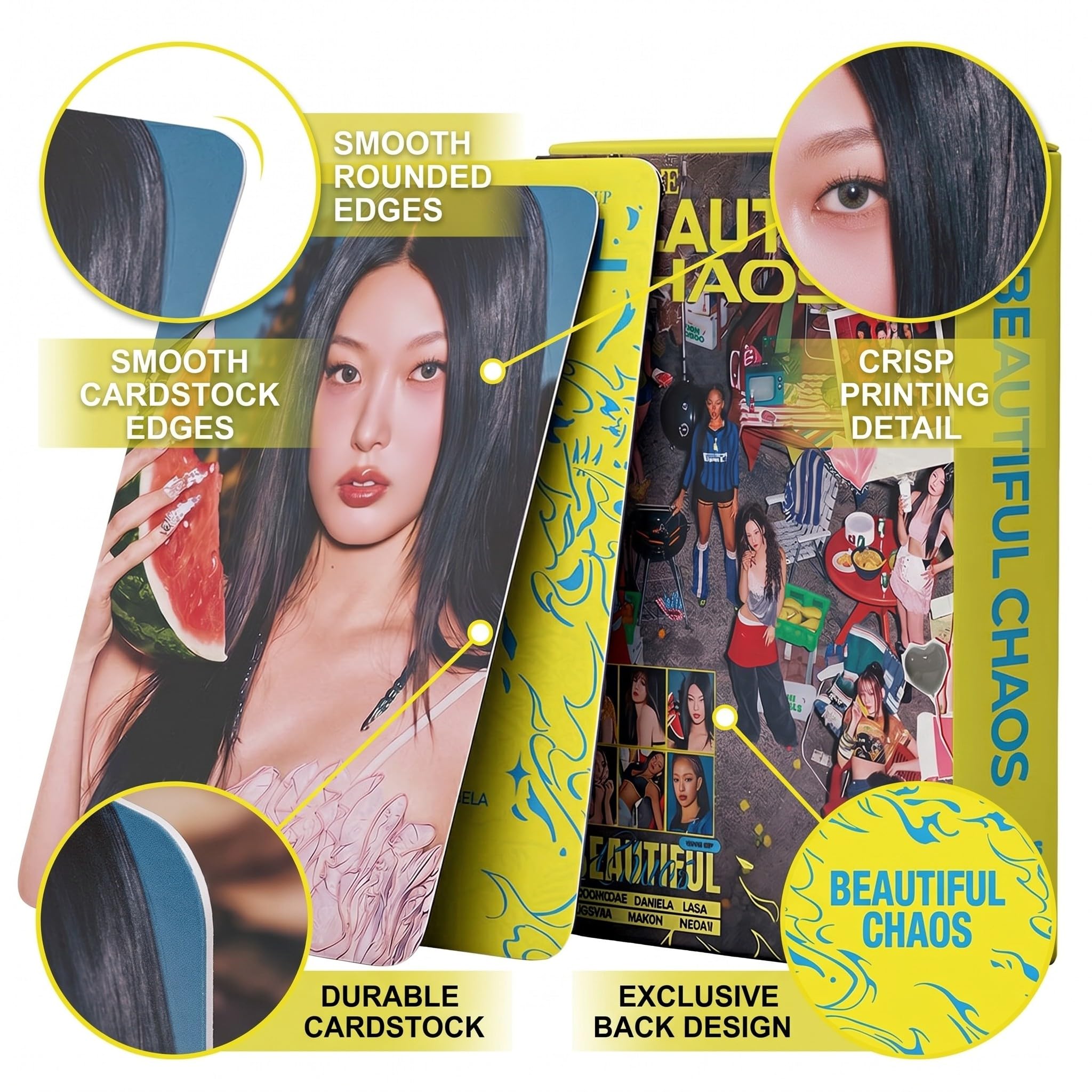 KATSEYE BEAUTIFUL CHAOS Set di Fotocards - 55 Photocards Kpop esclusive e Merch per veri fan | 2° Album EP da collezione