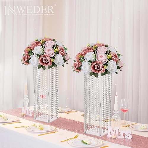 Miniatura 3 de Esferas de flores para centros de mesa, rosas de boda, 10 bolas de rosas artificiales con base, bola de flores falsas de rosa polvorienta, bola de