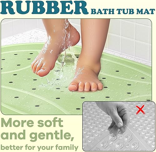 Miniatura 2 de Tapete de ducha antideslizante para bañera, superficie antideslizante lavable, tapete de goma suave para bañera y ducha