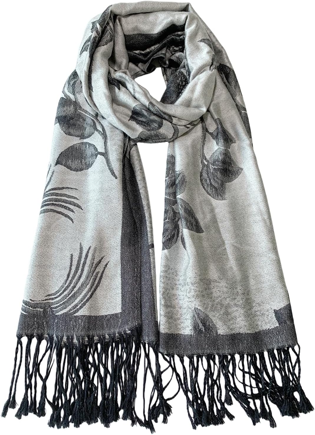 Reversible Paisley Pashmina Shawl Wrap for Women Rave Scarf Vintage Jacquard Scarves Soft All Seasons