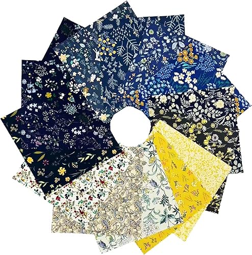 Miniatura 8 de 42 PIEZAS 25 x 25 cm de tela de algodón 100% en capas con flores para costura y acolchado, paquetes de tela precortada para manualidades DIY