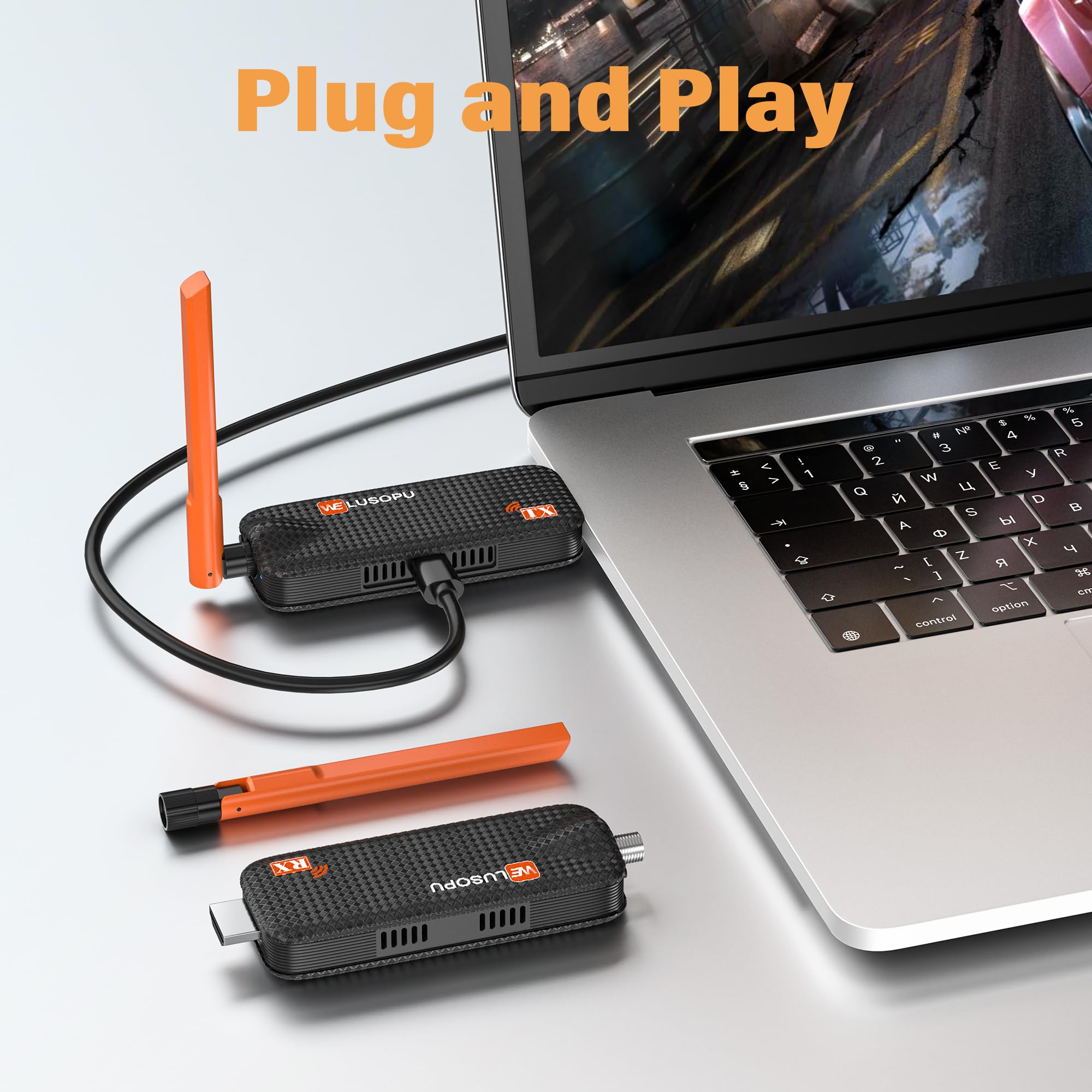 2026 Transmetteur HDMI sans Fil et 2 Récepteurs Jusqu'à 6 TV, 5G Plug & Play Visualisation Via APP, 1080P@60Hz avec 4K Streaming Vidéo pour Ordinateur Portable, Caméra, Moniteur, Projecteur - 50M