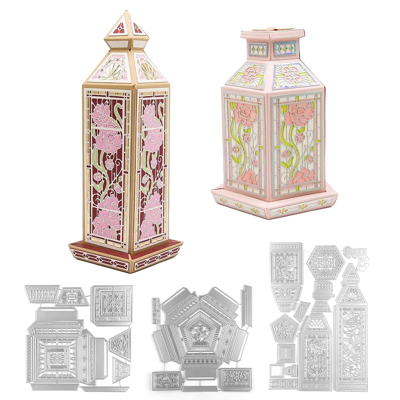 Briartw Fustelle 3D a forma di campanile per la creazione di biglietti, fustelle fatte a mano, per contenere dolcetti, dolci e regali, fai da te, album di ritagli fatti a mano, carta per goffratura,