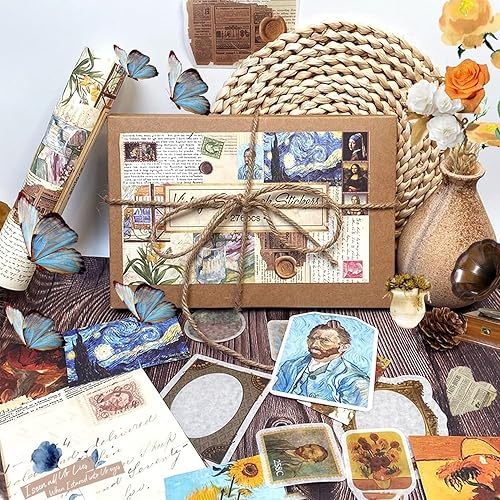 Kit de 316 piezas de suministros vintage para álbumes de recortes, kit de diario de arte de papel estético para suministros de diario de flores, kit