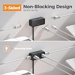 TESSAN Surge Protector Flat Extension Cord Indoor, 5 Feet | Flat Plug Power Bar, 4 AC Outlets, 3 USB Ports (1 USB C), Small Power Strip Wall Mounted for Home Office Dorm Room, Black