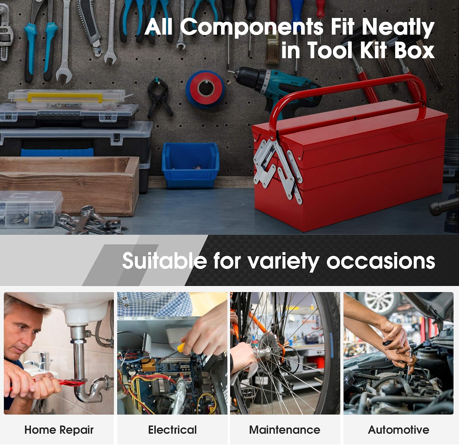 One-Day Sale: Up to 60% Off 573 Pcs Mechanics Tool Set, Auto Repair Tool Set with 1/4-1/2 Socket Wrench Sets, Ratchet, Plier, Screwdriver Set, General Household Tool Kit with 3- Drawer Metal Case for Auto, Electronics Repair Get Cheap Price 573 Pcs Mechanics Tool Set, Auto Repair Tool Set with 1/4-1/2 Socket Wrench Sets, Ratchet, Plier, Screwdriver Set, General Household Tool Kit with 3- Drawer Metal Case for Auto, Electronics Repair