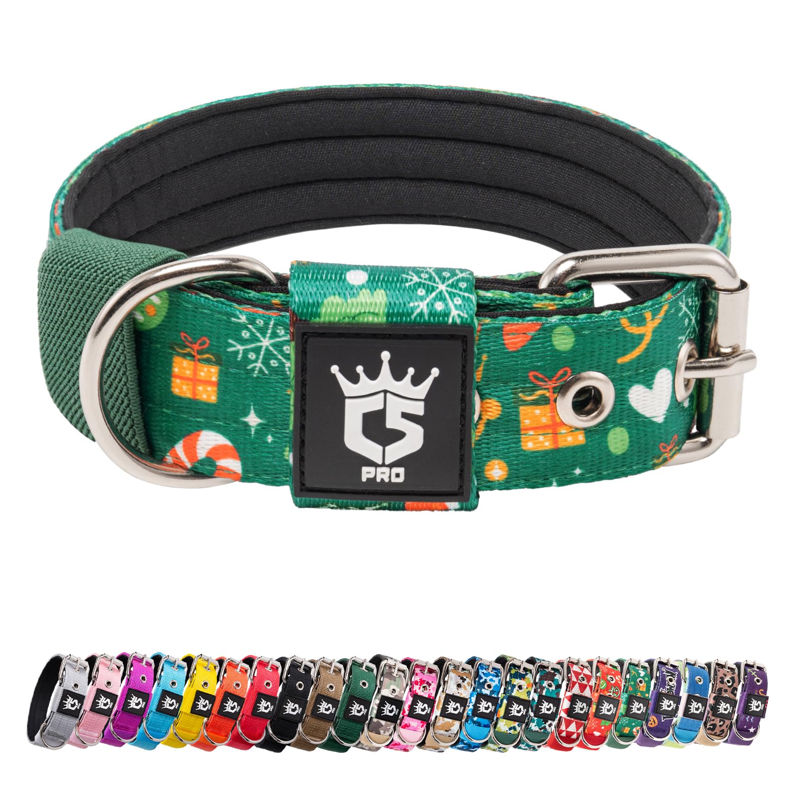 TSPRO Collar Táctico para Perros Ajustable, Collares con Broche de Metal Robusto, de 3,8 cm de Ancho, Duradero y Cómodo para Perros Medianos y Grandes (Camo Rosado M) — view 13