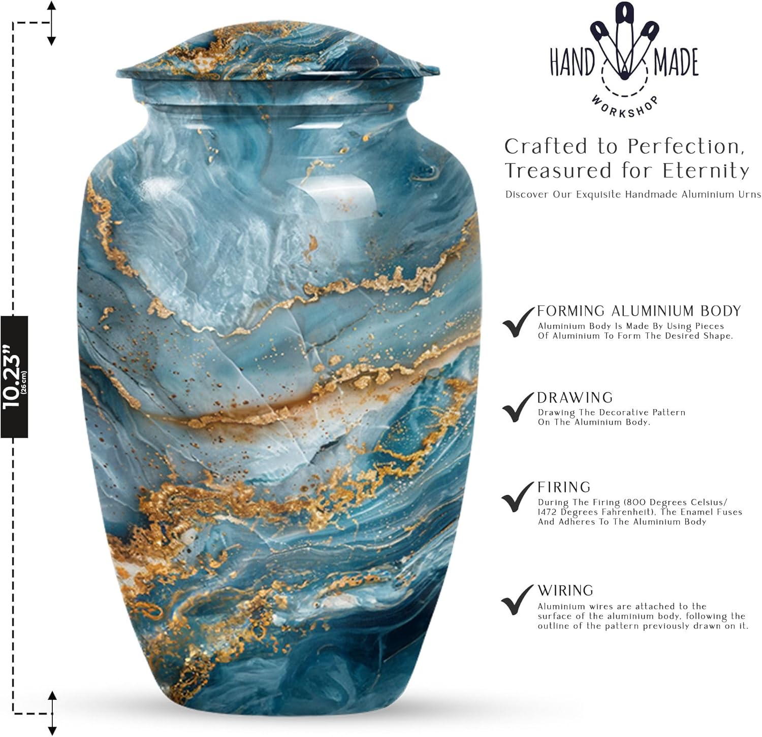 Abstract Urns for Human Ashes - Adult Male & Female Combo: Large & Small Keepsake Urns