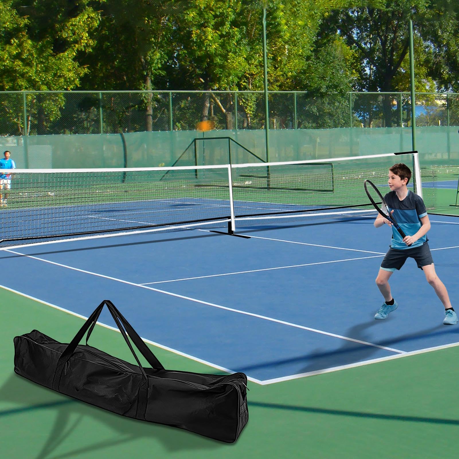 Rete da Badminton portatile – Rete da Tennis da Esterno | Rete da Badminton portatile | Rete da Tennis portatile | Rete da Pratica da Tennis staccabile, 9,5 kg per vialetto, con borsa per il trasporto