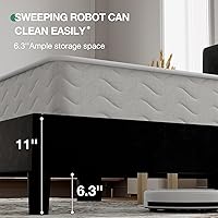 Vista 16 de Novilla Base de cama de plataforma tamaño Queen con cabecera ajustable tapizada, marco de cama Queen, no necesita somier, sin ruido, fácil montaje