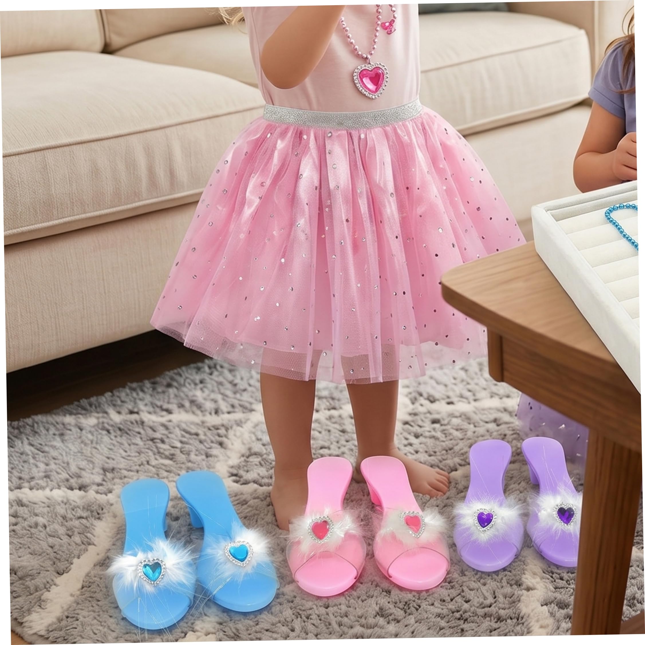Juego de 3 Disfraces para niñas Disfraces Zapatos de Princesa y Accesorios de joyería Navidad cumpleaños Ideal para niñas de 3 a 6 años