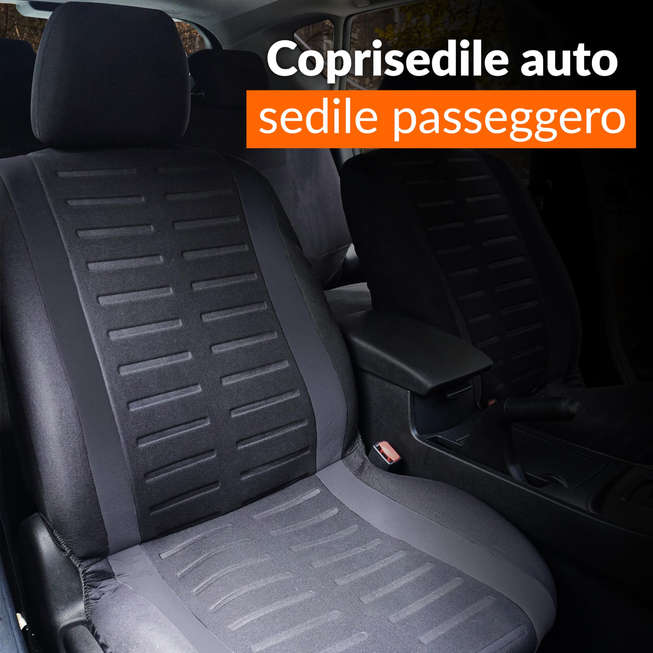 Upgrade4cars Coprisedile Auto Passeggero Nero Universale | Copri Sedile Anteriore | Accessori Auto Interno Gadget