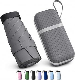 REXERA UV Travel Mini Folding Ultra Compact pastel Umbrella with Hard Case, Manual Open 6 Ribs Lightweight Premium Portabl... Price In India