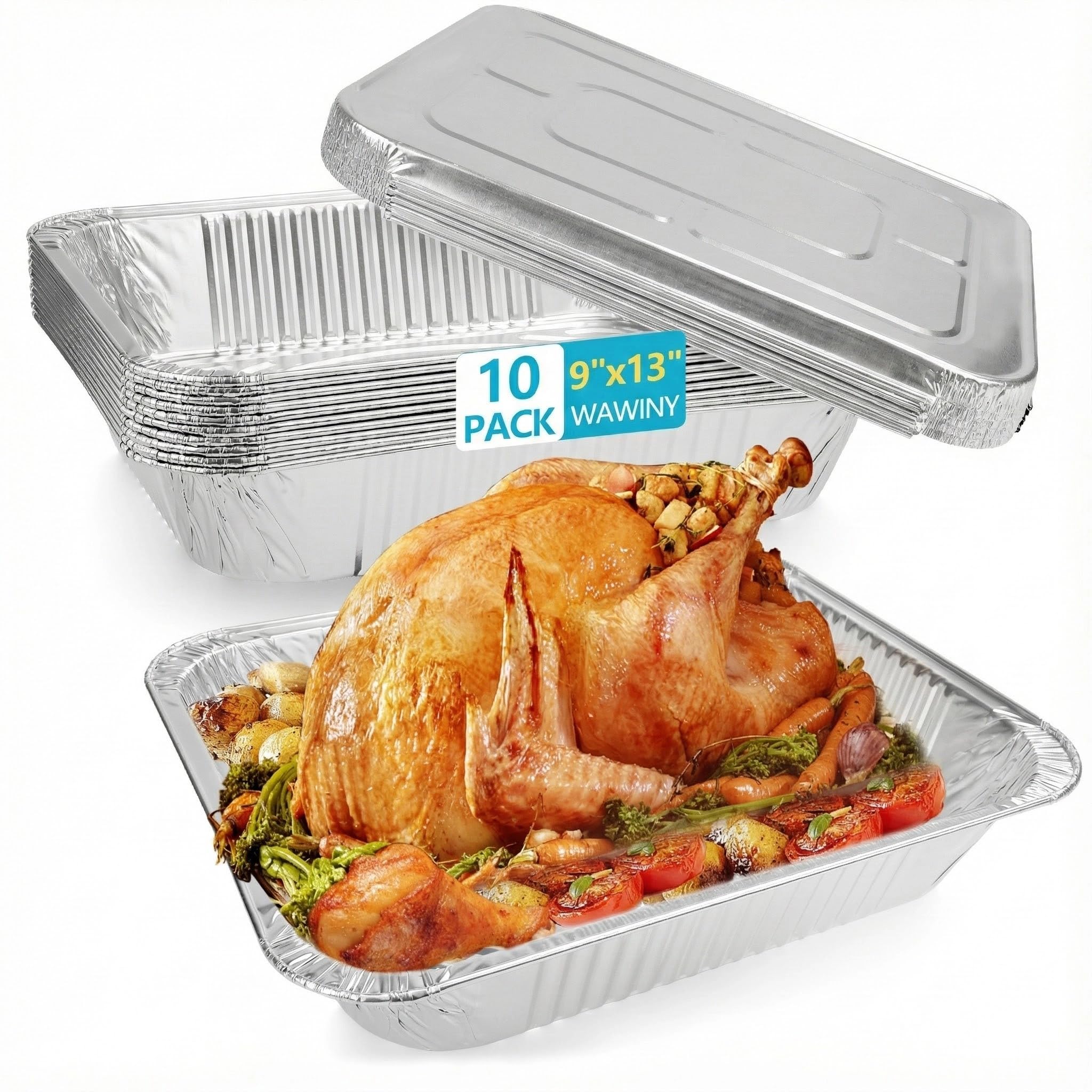 Amazon.com: WAWINY 9x13 Thickened Aluminum Foil Pans With Lids