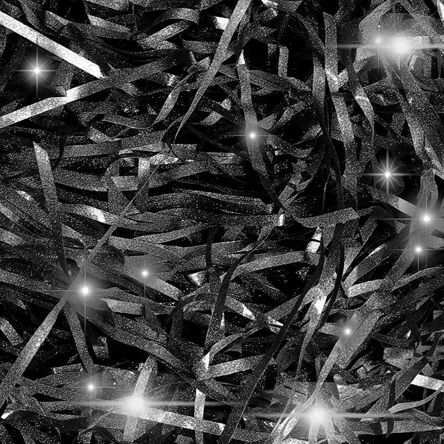 100g Glitter Shredded Tissue Paper, Black Raffia Gift Filler Paper Shreds Box Basket Grass Craft Shredded Tissue Raffia Ribbon for Easter Gift Boxes Packing Basket Filling