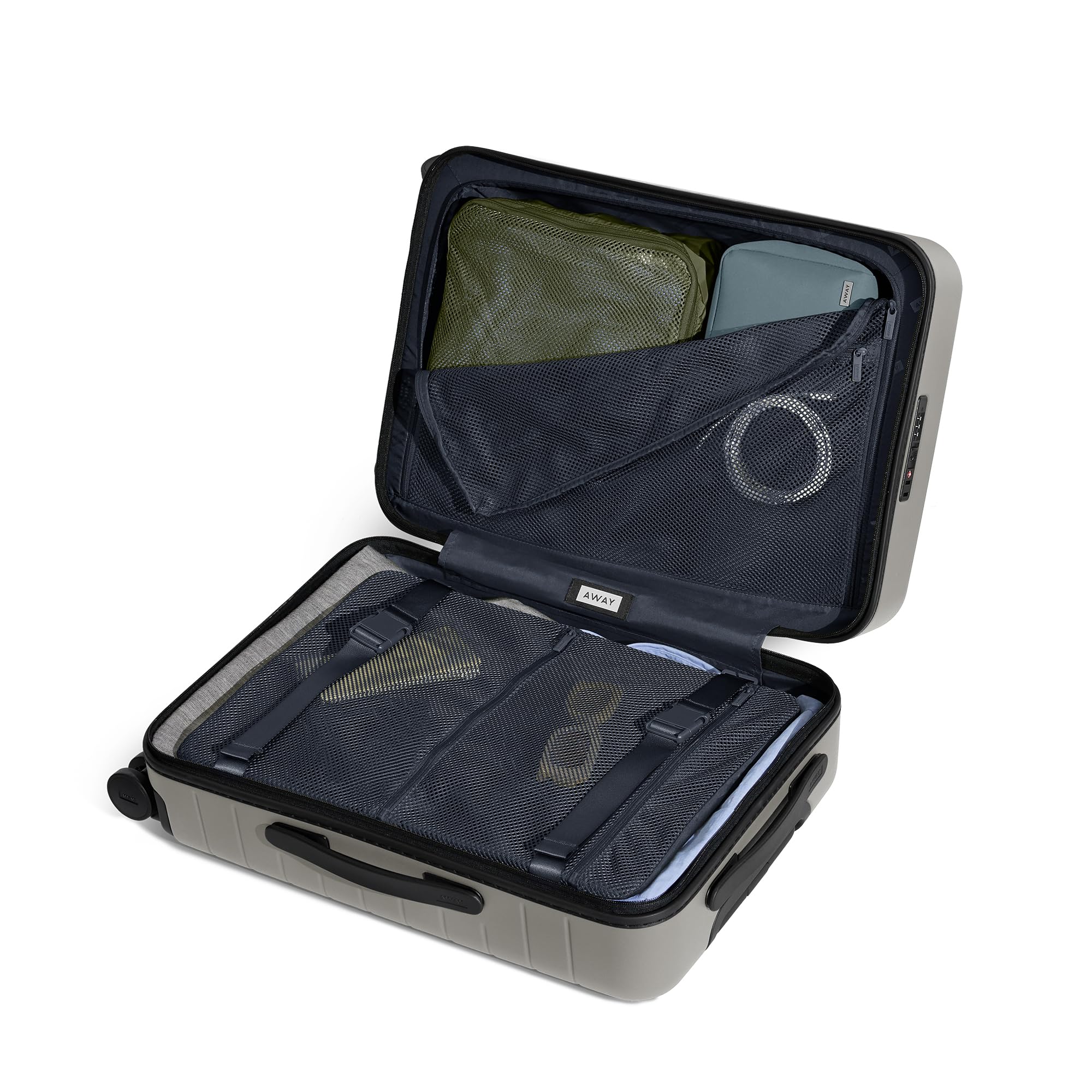 Away Bigger Carry-On Luggage, Lightweight Hardside Large Suitcase with Spinner Wheels, TSA Lock, Airline Approved, Cloud Gray