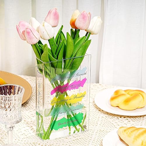 Florero de libro de acrílico para flores, florero transparente para libros, florero de libro de flores, florero en forma de libro para el hogar,