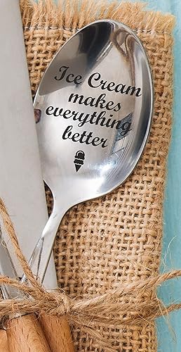 Miniatura 5 de Helado hace que todo sea mejor, regalo de cuchara grabada para marido, esposa, regalo para él, su cumpleaños, plata WFR_ICE-BTR21 WFR_ICE_BTR