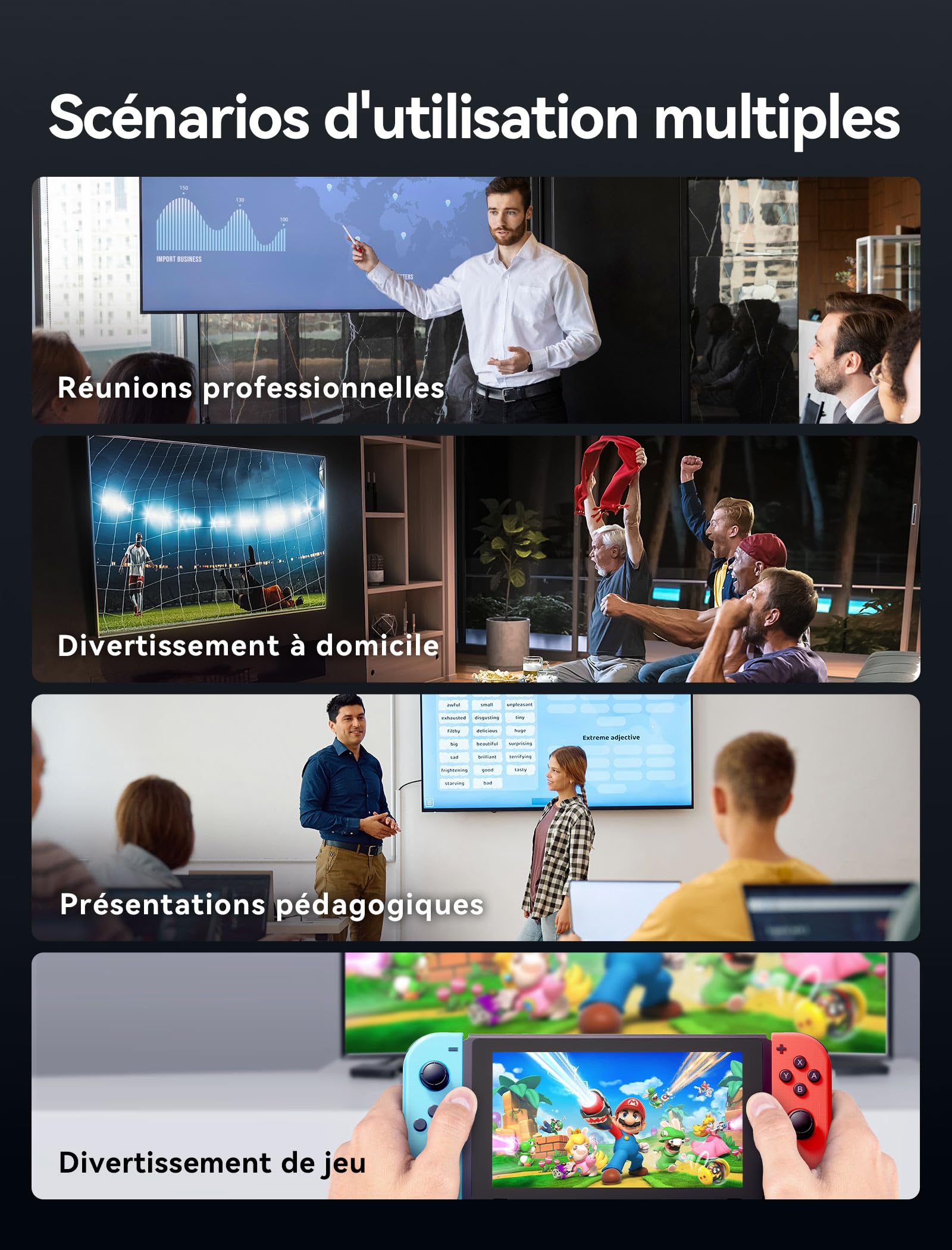 VENTION Mini Trasmettitore e Ricevitore Wireless HDMI 1080P@60Hz,HDMI Wireless 165ft/50M,5G,Plug & Play per lo Streaming Video da Laptop/PC a Monitor/Proiettore/TV, Black