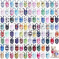Wesiti 100 Pack Dog Bandanas Bulk - Colorful Adjustable Triangle Scarves for Small Medium Dogs, Washable Pet Bibs & Holiday Gifts