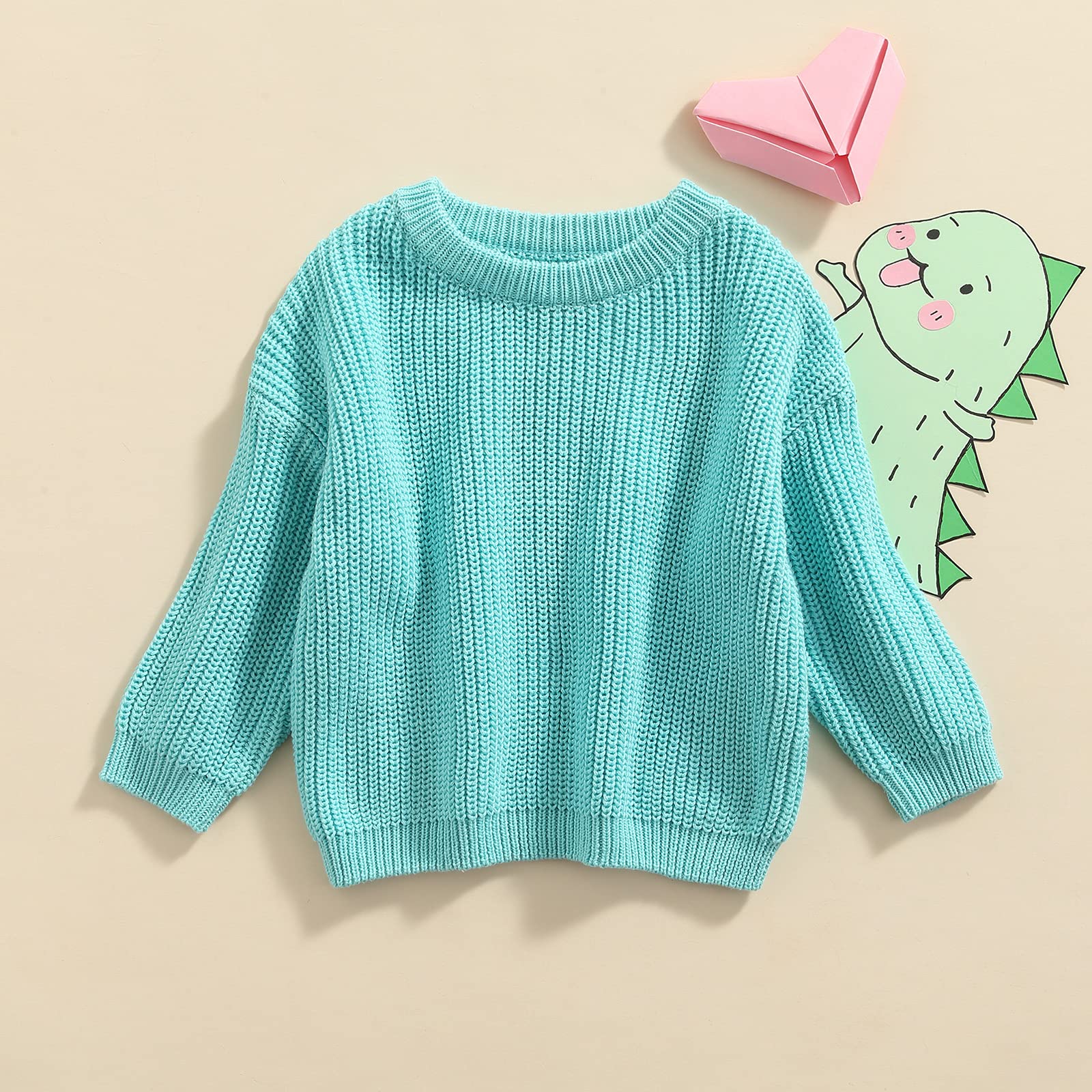Suéter de punto para bebés y niñas pequeñas, cálido, de manga larga, de punto, para otoño e invierno