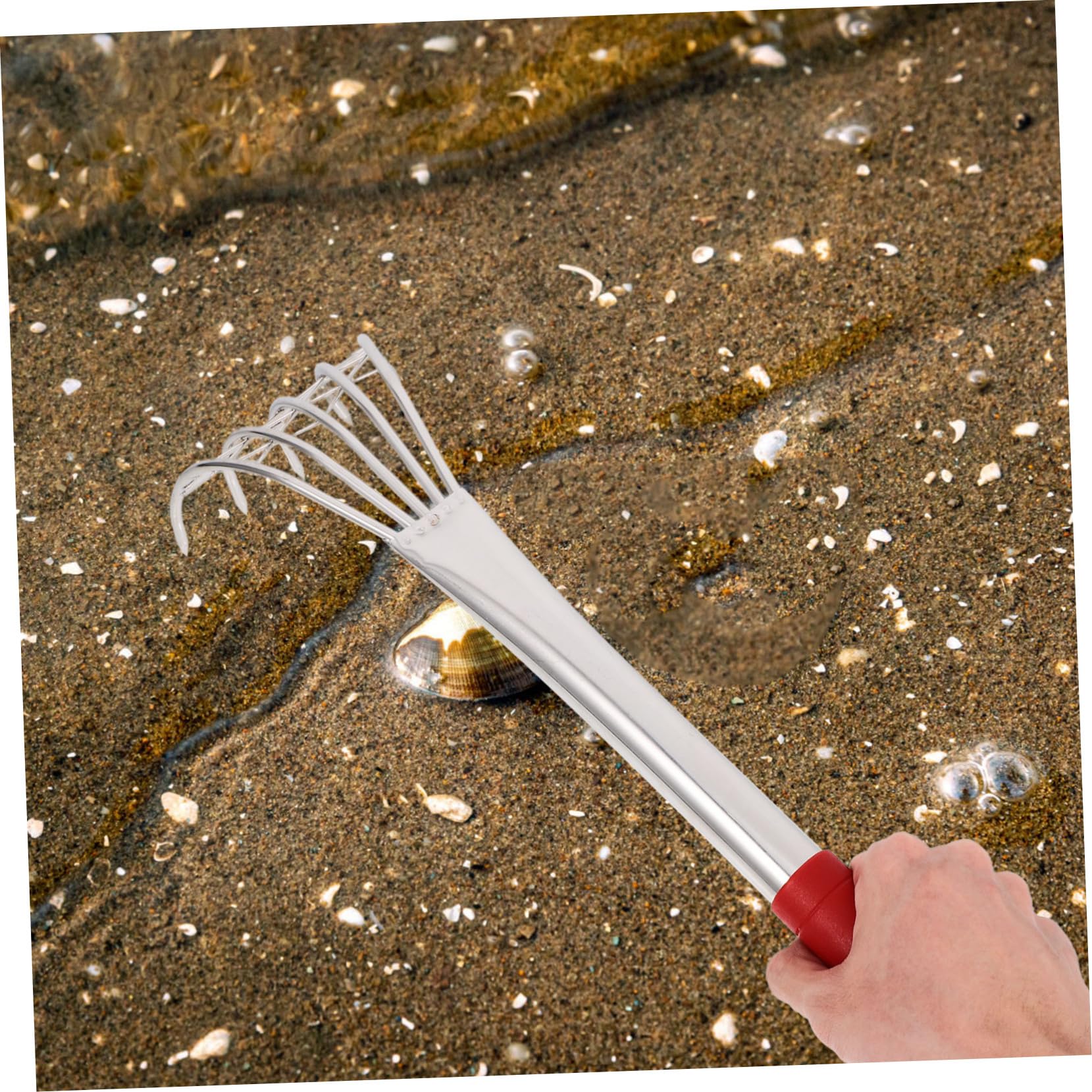 ibasenice 2 Stück Handrechen für Muscheln Vielseitiges Strand und Gartenwerkzeug zum Muscheln für Gartenarbeiten Netz für von Meeresfrüchten