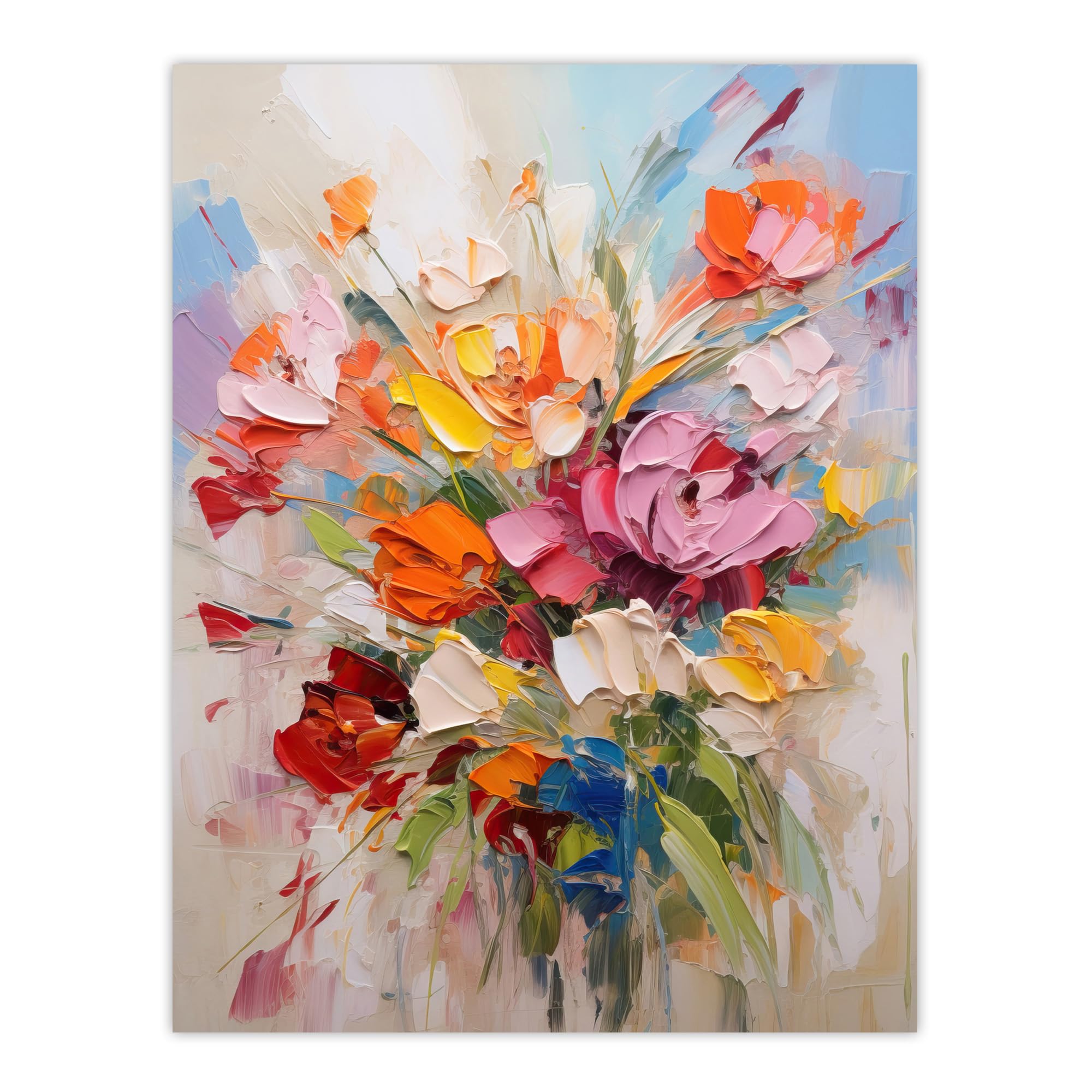 Wee Blue Coo Wildflower Explosion Bright Floral Extra Large XL Wall Art Poster Print