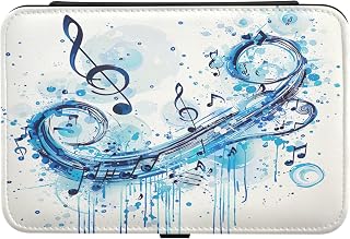Qilmy Musical Notes Jewelry Box for Women Girls,PU Leather Travel Jewelry Organizer Portable Jewelry Storage Holder for Earrings Rings Necklaces Bracelets